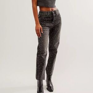 Driftwood free people Royce after party embellished rhinestone jeans size 29